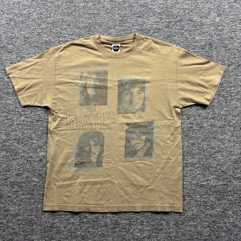 Vintage 2005 The Beatles Band Tee Graphic Brown T-Shirt Size Large - Picture 1 of 7